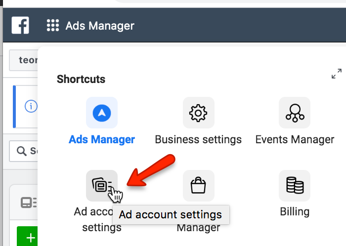 ad account settings in facebook ads