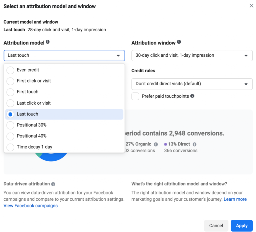 attribution report in facebook ads